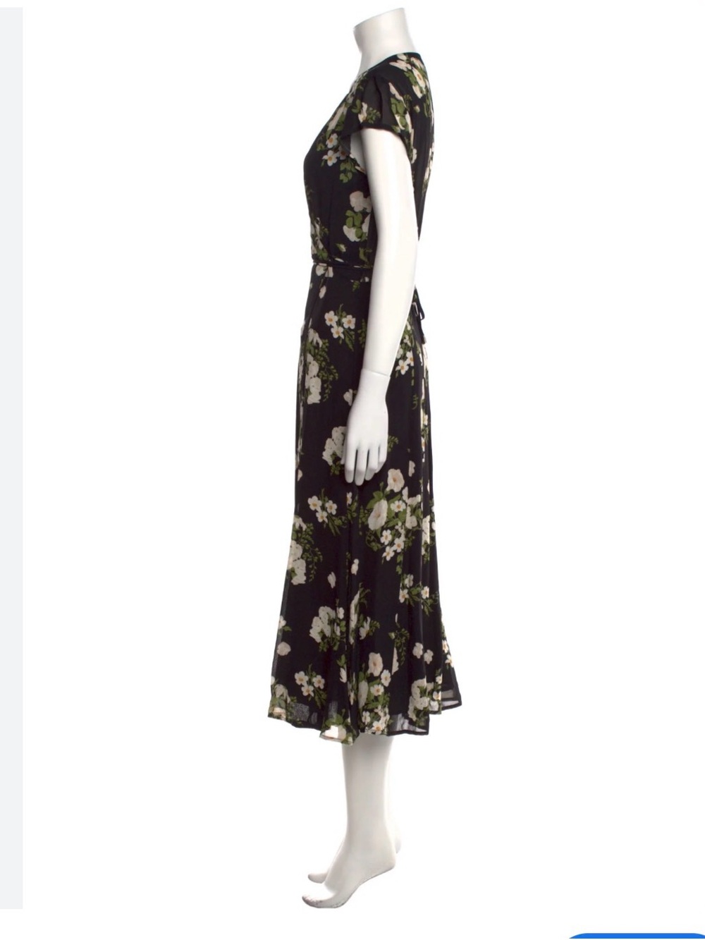 Reformation Black Floral Maxi Dress with Puff Sleeves - Picture 4 of 4